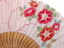画像をギャラリービューアに読み込む, 扇子 扇子袋 2点セット レディース 薄ピンク 赤 クレマチス 箱入り エコ ギフト プレゼント 春 夏 母の日 婦人 女性 女 京扇子 せんす y2