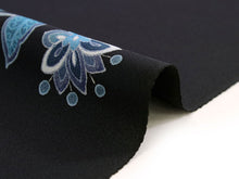 画像をギャラリービューアに読み込む, 正絹 小紋 反物 フルオーダー 仕立て付き 着物 和装 和服 黒紫 更紗 着尺 単品 袷 単衣 女性 レディース 送料無料