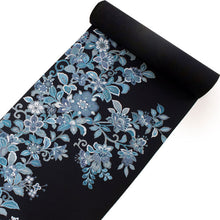 画像をギャラリービューアに読み込む, 正絹 小紋 反物 フルオーダー 仕立て付き 着物 和装 和服 黒紫 更紗 着尺 単品 袷 単衣 女性 レディース 送料無料