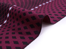 画像をギャラリービューアに読み込む, 正絹 小紋 反物 フルオーダー 仕立て付き 着物 和装 和服 赤紫 菱 縞 着尺 単品 袷 単衣 女性 レディース 送料無料