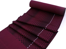 画像をギャラリービューアに読み込む, 正絹 小紋 反物 フルオーダー 仕立て付き 着物 和装 和服 赤紫 菱 縞 着尺 単品 袷 単衣 女性 レディース 送料無料