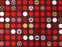 画像をギャラリービューアに読み込む, 風呂敷 ふろしき 尺三巾 49cm 赤茶地 ドット 家紋 綿 日本製 かわいい おしゃれ 和 コットン ギフト プレゼント お弁当箱 エコ 弁当包み ランチクロス オールシーズン ネコポス発送可能 あす楽