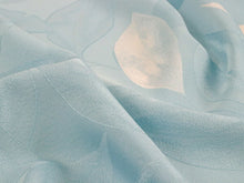 画像をギャラリービューアに読み込む, 着物 反物 正絹小紋反物 ブルー地 葉紋様 本手染ろうけつ フルオーダーお仕立て付き 手縫い仕立て 丹後ちりめん 水撚ちりめん 小紋 着物反物 着物 和装 和服 レディース 女性