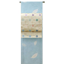 画像をギャラリービューアに読み込む, 着物 反物 正絹小紋反物 ブルー地 葉紋様 本手染ろうけつ フルオーダーお仕立て付き 手縫い仕立て 丹後ちりめん 水撚ちりめん 小紋 着物反物 着物 和装 和服 レディース 女性