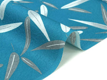 画像をギャラリービューアに読み込む, 洗える着物 東レ シルック 小紋 反物 単品 フルオーダー 仕立て付 袷 単衣 濃青緑地 氷割れ地紋に笹尽くし柄 レディース 女性 和装 和服 きもの おしゃれ 上品 TORAY sillook ポリエステル 送料無料
