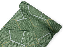 画像をギャラリービューアに読み込む, 洗える着物 東レ シルック 小紋 反物 単品 フルオーダー 仕立て付 袷 単衣 抹茶地 氷割れ地紋に名物裂柄 レディース 女性 和装 和服 きもの おしゃれ 上品 TORAY sillook ポリエステル 送料無料