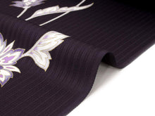 画像をギャラリービューアに読み込む, 着物 反物 正絹小紋反物 濃紫 更紗花 フルオーダーお仕立て付き 手縫い仕立て 丹後ちりめん 小紋 着物反物 着物 和装 和服 レディース 女性 おしゃれ きもの
