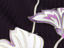 画像をギャラリービューアに読み込む, 着物 反物 正絹小紋反物 濃紫 更紗花 フルオーダーお仕立て付き 手縫い仕立て 丹後ちりめん 小紋 着物反物 着物 和装 和服 レディース 女性 おしゃれ きもの