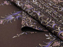 画像をギャラリービューアに読み込む, 着物 反物 正絹小紋反物 こげ茶 横段更紗 フルオーダーお仕立て付き 手縫い仕立て 丹後ちりめん 小紋 着物反物 着物 和装 和服 レディース 女性 おしゃれ きもの