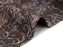 画像をギャラリービューアに読み込む, 着物 反物 正絹小紋反物 こげ茶 横段更紗 フルオーダーお仕立て付き 手縫い仕立て 丹後ちりめん 小紋 着物反物 着物 和装 和服 レディース 女性 おしゃれ きもの