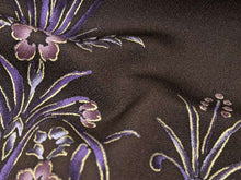 画像をギャラリービューアに読み込む, 着物 反物 正絹小紋反物 こげ茶 横段更紗 フルオーダーお仕立て付き 手縫い仕立て 丹後ちりめん 小紋 着物反物 着物 和装 和服 レディース 女性 おしゃれ きもの