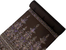 画像をギャラリービューアに読み込む, 着物 反物 正絹小紋反物 こげ茶 横段更紗 フルオーダーお仕立て付き 手縫い仕立て 丹後ちりめん 小紋 着物反物 着物 和装 和服 レディース 女性 おしゃれ きもの