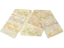 画像をギャラリービューアに読み込む, 袋帯 単品 正絹 六通柄 未使用 仕立て付き 洒落 六通 西陣織 箔屋清兵衛 陰山織物謹製 証紙付き クリーム地 唐花唐草柄 ふくろ帯 女性 レディース 着物 和装 和服 訪問着 付け下げ 色無地 伝統工芸 高級 吉祥文 おしゃれ