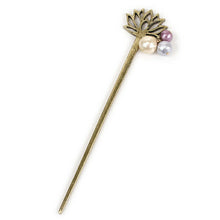 画像をギャラリービューアに読み込む, かんざし コットンパール 金属 3粒 蓮 ロング アンティーク ゴールド 単品 シンプル エレガント 可愛い 簪 髪飾り ヘアアクセサリー 軽量 小紋 洒落着 色無地 パーティー 浴衣 夏着物 母の日 誕生日 ギフト プレゼント 洋 和 和装小物 着物 和服 和装 MIZUHO 日本製