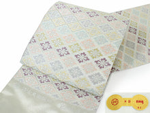 画像をギャラリービューアに読み込む, 袋帯 単品 絹 未使用 仕立て付き ホワイト 花菱 六通柄 西陣織 河合美術織物謹製 証紙付き フォーマル 洒落 ふくろ帯 女性 レディース 着物 和装 和服 訪問着 付け下げ 色無地 伝統工芸 おしゃれ着 送料無料 新品