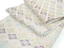 画像をギャラリービューアに読み込む, 袋帯 単品 絹 未使用 仕立て付き ホワイト 花菱 六通柄 西陣織 河合美術織物謹製 証紙付き フォーマル 洒落 ふくろ帯 女性 レディース 着物 和装 和服 訪問着 付け下げ 色無地 伝統工芸 おしゃれ着 送料無料 新品