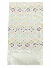 画像をギャラリービューアに読み込む, 袋帯 単品 絹 未使用 仕立て付き ホワイト 花菱 六通柄 西陣織 河合美術織物謹製 証紙付き フォーマル 洒落 ふくろ帯 女性 レディース 着物 和装 和服 訪問着 付け下げ 色無地 伝統工芸 おしゃれ着 送料無料 新品