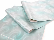 画像をギャラリービューアに読み込む, 袋帯 単品 絹 六通柄 未使用 仕立て付き グリーン 3D 市松 真珠箔 六通 西陣織 浅山織物謹製 証紙付き 洒落 ふくろ帯 女性 レディース 着物 和装 和服 訪問着 付け下げ 色無地 伝統工芸 おしゃれ着 送料無料 新品