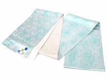 画像をギャラリービューアに読み込む, 袋帯 単品 絹 六通柄 未使用 仕立て付き グリーン 3D 市松 真珠箔 六通 西陣織 浅山織物謹製 証紙付き 洒落 ふくろ帯 女性 レディース 着物 和装 和服 訪問着 付け下げ 色無地 伝統工芸 おしゃれ着 送料無料 新品