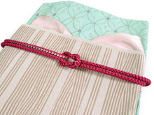 画像をギャラリービューアに読み込む, 洗える着物 コーディネートセット 袷 名古屋帯 正絹帯揚げ帯締め Lサイズ 4点セット 小紋 レディース 女性 青磁地 七宝柄 着物 薄桜鼠地 変わり横段縞柄 帯 帯あげ 帯〆 プレタ 和装 和服 きものセット 送料無料 あす