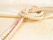 画像をギャラリービューアに読み込む, 洗える着物 コーディネートセット 袷 名古屋帯 正絹帯揚げ帯締め Lサイズ 4点セット 小紋 レディース 女性 淡緑地 大輪花柄 着物 黒・グレー地 花唐草柄 帯 帯あげ 帯〆 プレタ 和装 和服 きものセット 送料無料 あす