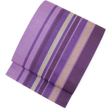 画像をギャラリービューアに読み込む, 名古屋帯 仕立て上がり 単品 紫地 入れ子菱柄 レディース 女性 カジュアル 日本製 八寸名古屋帯 和装 和服 なごやおび obi お茶会 お稽古 観劇 オシャレ着 あす楽 wg