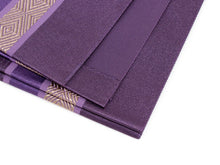 画像をギャラリービューアに読み込む, 名古屋帯 仕立て上がり 単品 紫地 入れ子菱柄 レディース 女性 カジュアル 日本製 八寸名古屋帯 和装 和服 なごやおび obi お茶会 お稽古 観劇 オシャレ着 あす楽 wg