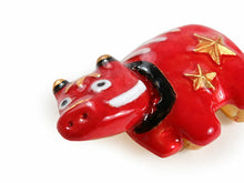 画像をギャラリービューアに読み込む, 帯留 赤べこ 牛 単品 三分紐を通す シンプル 和 可愛い 帯留め 帯どめ 軽量 小紋 洒落着 色無地 パーティー クリスマス お正月 和装小物 着物 和服 和装 帯飾り SUU 日本製 アクセサリー KZ