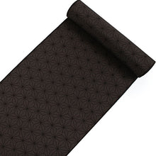 画像をギャラリービューアに読み込む, 正絹 小紋 反物 十日町 絣 こげ茶 縞 麻の葉 フルオーダー 仕立て付き 湯のし付き 柿渋 着物 和装 和服 着尺 単品 袷 単衣 女性 レディース 送料無料