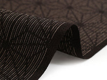 画像をギャラリービューアに読み込む, 正絹 小紋 反物 十日町 絣 こげ茶 縞 麻の葉 フルオーダー 仕立て付き 湯のし付き 柿渋 着物 和装 和服 着尺 単品 袷 単衣 女性 レディース 送料無料