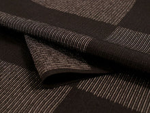 画像をギャラリービューアに読み込む, 正絹 小紋 反物 十日町 絣 こげ茶 縞 市松 フルオーダー 仕立て付き 湯のし付き 柿渋 着物 和装 和服 着尺 単品 袷 単衣 女性 レディース 送料無料