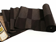 画像をギャラリービューアに読み込む, 正絹 小紋 反物 十日町 絣 こげ茶 縞 市松 フルオーダー 仕立て付き 湯のし付き 柿渋 着物 和装 和服 着尺 単品 袷 単衣 女性 レディース 送料無料