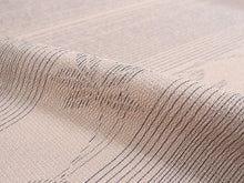 画像をギャラリービューアに読み込む, 正絹 小紋 反物 十日町 絣 薄ベージュ 縞 枝葉 フルオーダー 仕立て付き 湯のし付き 柿渋 着物 和装 和服 着尺 単品 袷 単衣 女性 レディース 送料無料