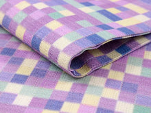 画像をギャラリービューアに読み込む, 仕立て上がり夏名古屋帯 帯留 三分紐 3点セット 紫 薄緑 黄地 モザイク格子柄 帯 フォレストグリーン地 帯締め ティーポット 帯留め お洒落 九寸 なごや帯 和装小物 レディース 女性 新品 送料無料 あす楽