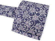 画像をギャラリービューアに読み込む, 仕立て上がり夏名古屋帯 帯留 三分紐 3点セット 青紫地 華紋唐草柄 帯 アッシュブラウン地 帯締め シルバー 蝶結び 帯留め お洒落 九寸 なごや帯 和装小物 レディース 女性 新品 送料無料 あす楽