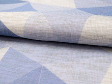 画像をギャラリービューアに読み込む, 仕立て上がり名古屋帯 単品 夏 麻 青紫系地 幾何学柄 お洒落 九寸 なごや帯 レディース 女性 新品 送料無料 あす楽