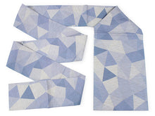 画像をギャラリービューアに読み込む, 仕立て上がり名古屋帯 単品 夏 麻 青紫系地 幾何学柄 お洒落 九寸 なごや帯 レディース 女性 新品 送料無料 あす楽