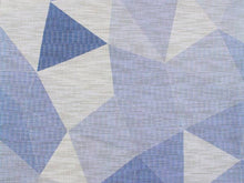 画像をギャラリービューアに読み込む, 仕立て上がり名古屋帯 単品 夏 麻 青紫系地 幾何学柄 お洒落 九寸 なごや帯 レディース 女性 新品 送料無料 あす楽