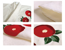 画像をギャラリービューアに読み込む, 袴セット オフホワイト椿色無地刺繍 ペールグリーン 袴 卒業式 袴セット 二尺袖 大学生 学生 小学生 女の子 ジュニア 女性 謝恩会 販売 送料無料 和装 和服