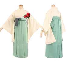 画像をギャラリービューアに読み込む, 袴セット オフホワイト椿色無地刺繍 ペールグリーン 袴 卒業式 袴セット 二尺袖 大学生 学生 小学生 女の子 ジュニア 女性 謝恩会 販売 送料無料 和装 和服