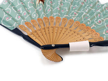 画像をギャラリービューアに読み込む, 扇子 女性用 単品 グリーン 唐草 いぬまる 刺 レディース エコ ギフト プレゼント 春 夏 母の日 婦人 女性 女 綿 京扇子 せんす あす楽