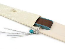 画像をギャラリービューアに読み込む, 扇子 扇子袋 2点セット レディース ターコイズ ローズ スワロフスキーチャーム 箱入り 大きめ Large Size エコ ギフト プレゼント 春 夏 母の日 婦人 女性 女 綿 シルク 京扇子 せんす あす楽