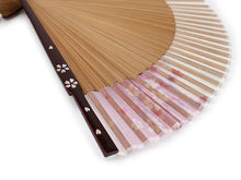 画像をギャラリービューアに読み込む, 扇子 扇子袋 2点セット レディース ピンク 桜かすみ 箱入り エコ ギフト プレゼント 春 夏 母の日 婦人 女性 女 シルク 京扇子 せんす あす楽