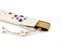 画像をギャラリービューアに読み込む, 扇子 扇子袋 2点セット レディース パープル 桜かすみ 箱入り 大きめ Large Size エコ ギフト プレゼント 春 夏 母の日 婦人 女性 女 シルク 京扇子 せんす あす楽