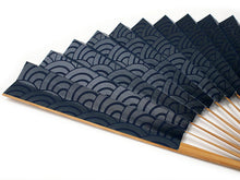 画像をギャラリービューアに読み込む, 扇子 男性用 単品 青 青海波 メンズ エコ ギフト プレゼント 春 夏 父の日 紳士 男 男性 紙 京扇子 せんす あす楽