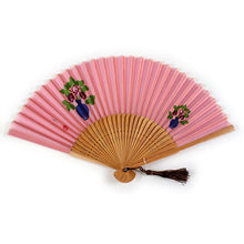 画像をギャラリービューアに読み込む, 扇子 女性用 単品 桃ピンク地 花瓶柄 竹久夢二 レディース エコ ギフト プレゼント 贈り物 春 夏 母の日 婦人 女性 女 絹 シルク SILK 大正ロマン レトロ 京扇子 せんす 小物 雑貨 あす楽