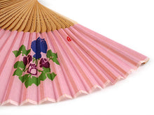 画像をギャラリービューアに読み込む, 扇子 女性用 単品 桃ピンク地 花瓶柄 竹久夢二 レディース エコ ギフト プレゼント 贈り物 春 夏 母の日 婦人 女性 女 絹 シルク SILK 大正ロマン レトロ 京扇子 せんす 小物 雑貨 あす楽