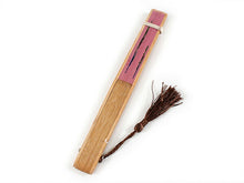 画像をギャラリービューアに読み込む, 扇子 女性用 単品 桃ピンク地 花瓶柄 竹久夢二 レディース エコ ギフト プレゼント 贈り物 春 夏 母の日 婦人 女性 女 絹 シルク SILK 大正ロマン レトロ 京扇子 せんす 小物 雑貨 あす楽