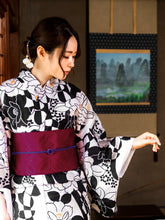 画像をギャラリービューアに読み込む, 浴衣 単品 レディース オフホワイト地小花柄 フリーサイズ 浴衣のみ 浴衣単品 2022 大人 ゆかた 粋 レトロ モダン 和装 和服 女性 夏祭り 花火大会