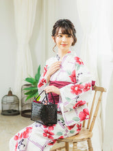 画像をギャラリービューアに読み込む, 浴衣 単品 レディース オフホワイト地花に格子柄 フリーサイズ 浴衣のみ 浴衣単品 2022 大人 ゆかた 粋 レトロ モダン 和装 和服 女性 夏祭り 花火大会